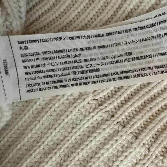 Abercrombie & Fitch Dress Womens XL White Chunky Knit Mini Shift Tennis Preppy - Picture 6 of 10